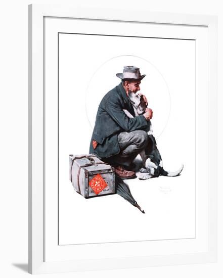 "Man and Dog" or "Pals", September 27,1924-Norman Rockwell-Framed Giclee Print