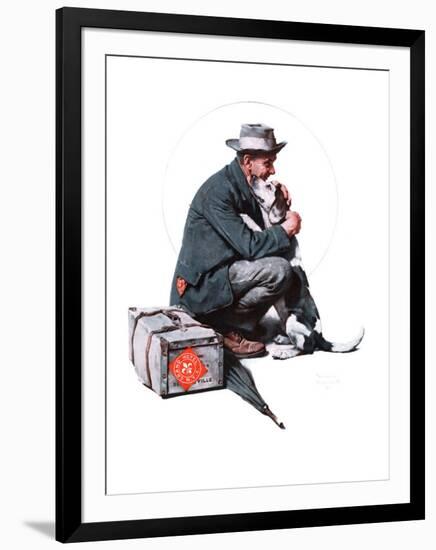 "Man and Dog" or "Pals", September 27,1924-Norman Rockwell-Framed Giclee Print