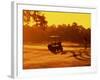 Man and Golf Cart Silhouetted at Sunset-Bill Bachmann-Framed Photographic Print