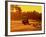 Man and Golf Cart Silhouetted at Sunset-Bill Bachmann-Framed Photographic Print