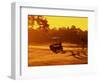 Man and Golf Cart Silhouetted at Sunset-Bill Bachmann-Framed Photographic Print