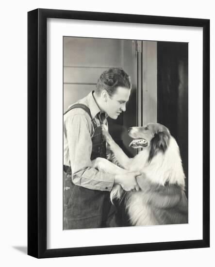 Man and His Collie-null-Framed Photo