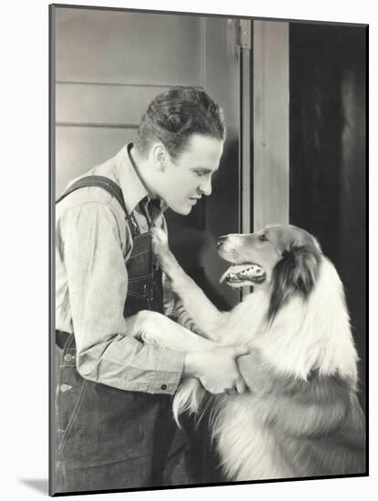 Man and His Collie-null-Mounted Photo