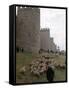 Man and sheep Surrounding Avila, Rebuilt by Alfonso VI in 1090 Ad, 9 Gate Entrance to the City-Eliot Elisofon-Framed Stretched Canvas