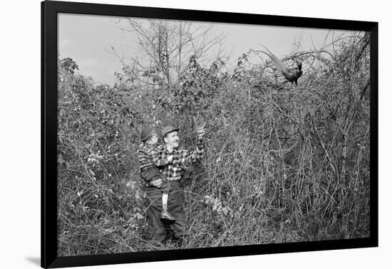 Man and Son Looking at Pheasant-Philip Gendreau-Framed Photographic Print