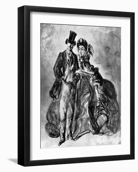 Man and Woman, 19th Century-Constantin Guys-Framed Giclee Print