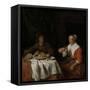 Man and Woman at a Meal-Gabriel Metsu-Framed Stretched Canvas