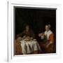 Man and Woman at a Meal-Gabriel Metsu-Framed Art Print