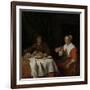 Man and Woman at a Meal-Gabriel Metsu-Framed Art Print