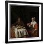 Man and Woman at a Meal-Gabriel Metsu-Framed Art Print