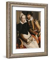 Man and Woman at a Spinning Wheel, c. 1560-70-Pieter I Pietersz.-Framed Giclee Print