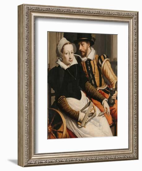 Man and Woman at a Spinning Wheel, c. 1560-70-Pieter I Pietersz.-Framed Giclee Print