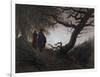 Man and Woman Contemplating the Moon-Caspar David Friedrich-Framed Giclee Print