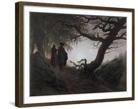 Man and Woman Contemplating the Moon-Caspar David Friedrich-Framed Giclee Print