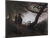 Man and Woman Contemplating the Moon-Caspar David Friedrich-Mounted Giclee Print