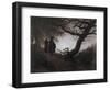 Man and Woman Contemplating the Moon-Caspar David Friedrich-Framed Giclee Print