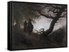 Man and Woman Contemplating the Moon-Caspar David Friedrich-Framed Stretched Canvas