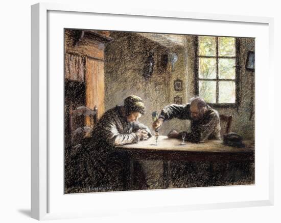 Man and Woman Drinking Eau De Vie-Léon Augustin L'hermitte-Framed Giclee Print