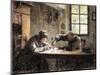 Man and Woman Drinking Eau De Vie-Léon Augustin L'hermitte-Mounted Giclee Print