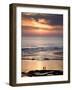 Man and Woman in Silhouette Looking Out Over North Sea at Sunsrise From Alnmouth Beach, England-Lee Frost-Framed Photographic Print