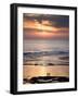 Man and Woman in Silhouette Looking Out Over North Sea at Sunsrise From Alnmouth Beach, England-Lee Frost-Framed Photographic Print