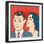 Man and Woman Love Couple in Pop Art Comic Style-Eva Andreea-Framed Art Print