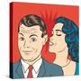 Man and Woman Love Couple in Pop Art Comic Style-Eva Andreea-Stretched Canvas