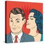 Man and Woman Love Couple in Pop Art Comic Style-Eva Andreea-Stretched Canvas