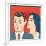 Man and Woman Love Couple in Pop Art Comic Style-Eva Andreea-Framed Art Print