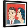 Man and Woman Love Couple in Pop Art Comic Style-Eva Andreea-Framed Art Print