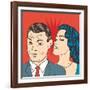 Man and Woman Love Couple in Pop Art Comic Style-Eva Andreea-Framed Art Print