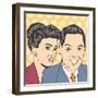 Man and Woman Love Couple in Pop Art Comic Style-Eva Andreea-Framed Art Print