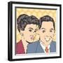 Man and Woman Love Couple in Pop Art Comic Style-Eva Andreea-Framed Art Print