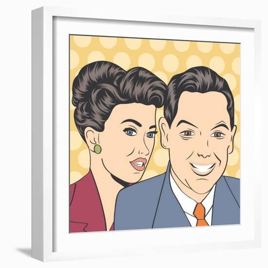 Man and Woman Love Couple in Pop Art Comic Style-Eva Andreea-Framed Art Print