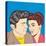 Man and Woman Love Couple in Pop Art Comic Style-Eva Andreea-Stretched Canvas