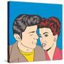 Man and Woman Love Couple in Pop Art Comic Style-Eva Andreea-Stretched Canvas