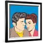 Man and Woman Love Couple in Pop Art Comic Style-Eva Andreea-Framed Art Print