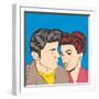 Man and Woman Love Couple in Pop Art Comic Style-Eva Andreea-Framed Art Print