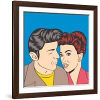 Man and Woman Love Couple in Pop Art Comic Style-Eva Andreea-Framed Art Print