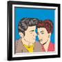 Man and Woman Love Couple in Pop Art Comic Style-Eva Andreea-Framed Art Print