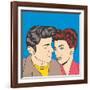 Man and Woman Love Couple in Pop Art Comic Style-Eva Andreea-Framed Art Print