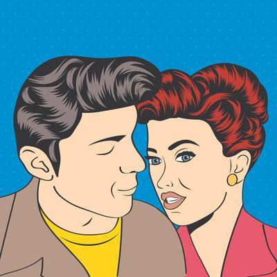 Man and Woman Love Couple in Pop Art Comic Style' Posters - Eva Andreea |  AllPosters.com