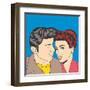 Man and Woman Love Couple in Pop Art Comic Style-Eva Andreea-Framed Art Print