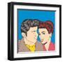 Man and Woman Love Couple in Pop Art Comic Style-Eva Andreea-Framed Art Print