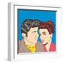 Man and Woman Love Couple in Pop Art Comic Style-Eva Andreea-Framed Art Print