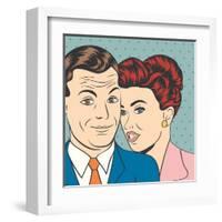 Man and Woman Love Couple in Pop Art Comic Style-Eva Andreea-Framed Art Print