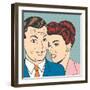 Man and Woman Love Couple in Pop Art Comic Style-Eva Andreea-Framed Art Print