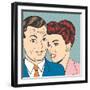 Man and Woman Love Couple in Pop Art Comic Style-Eva Andreea-Framed Art Print