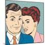 Man and Woman Love Couple in Pop Art Comic Style-Eva Andreea-Mounted Art Print