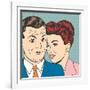 Man and Woman Love Couple in Pop Art Comic Style-Eva Andreea-Framed Art Print